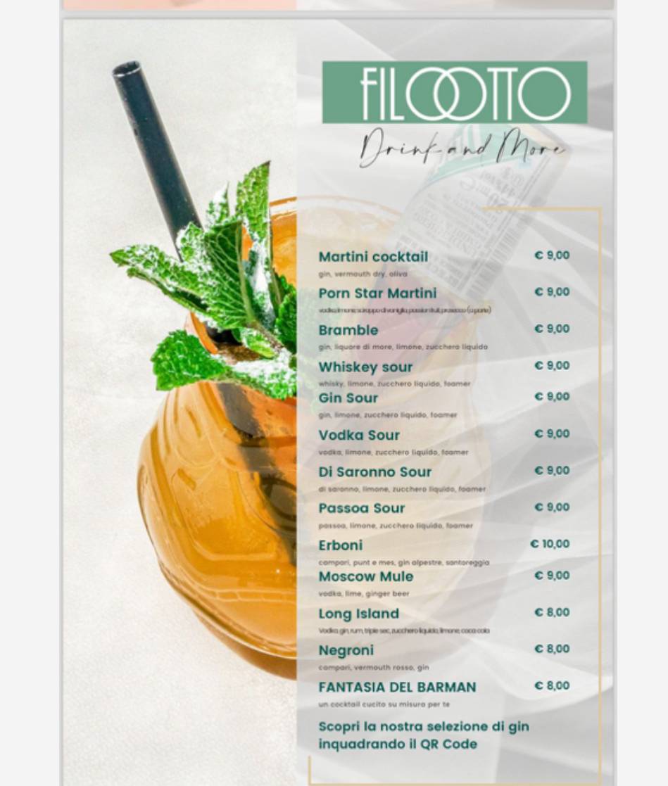 Menu di FILOTTO drink & more 