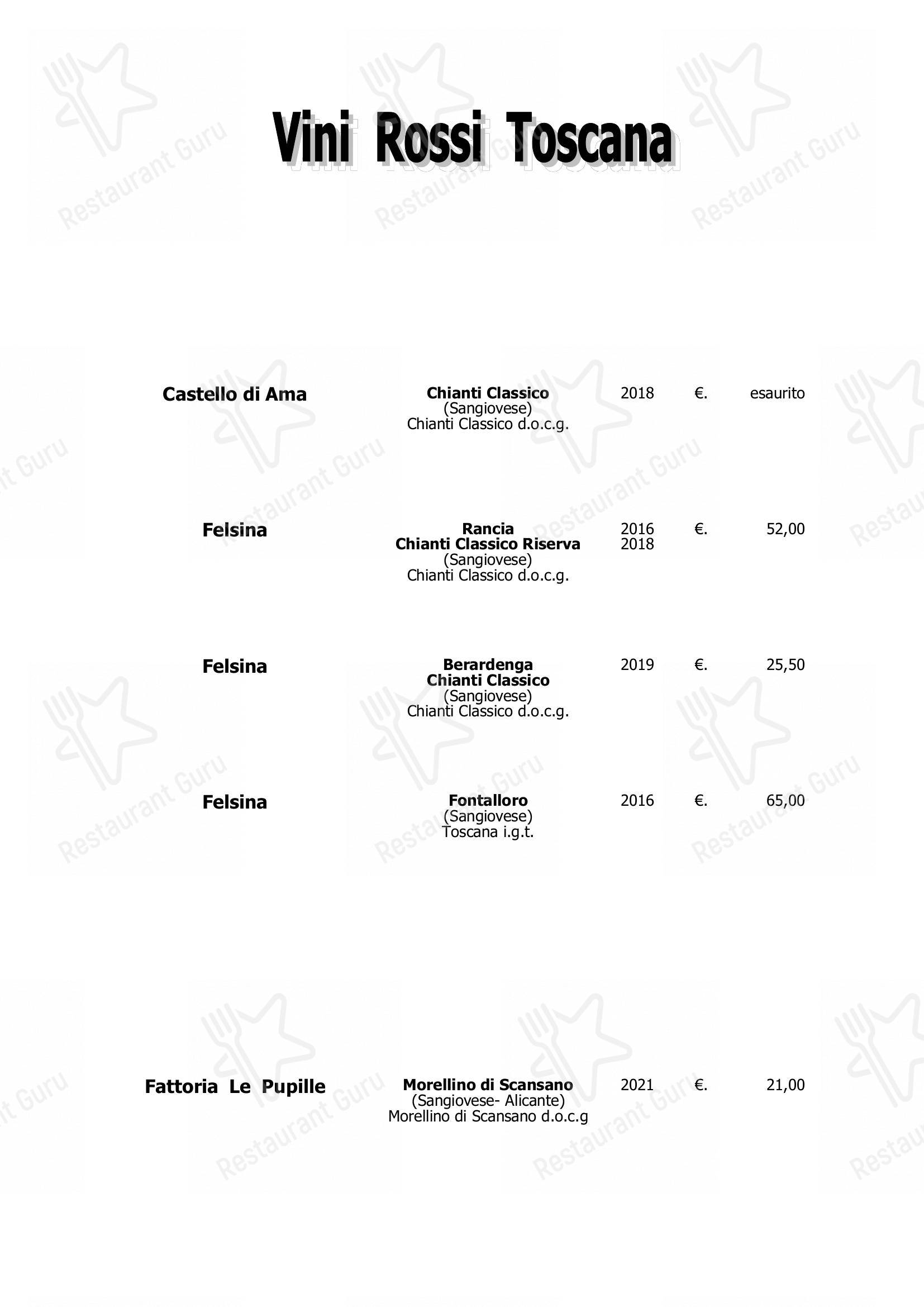 Menu di Ristorante Al Castello - Основное меню