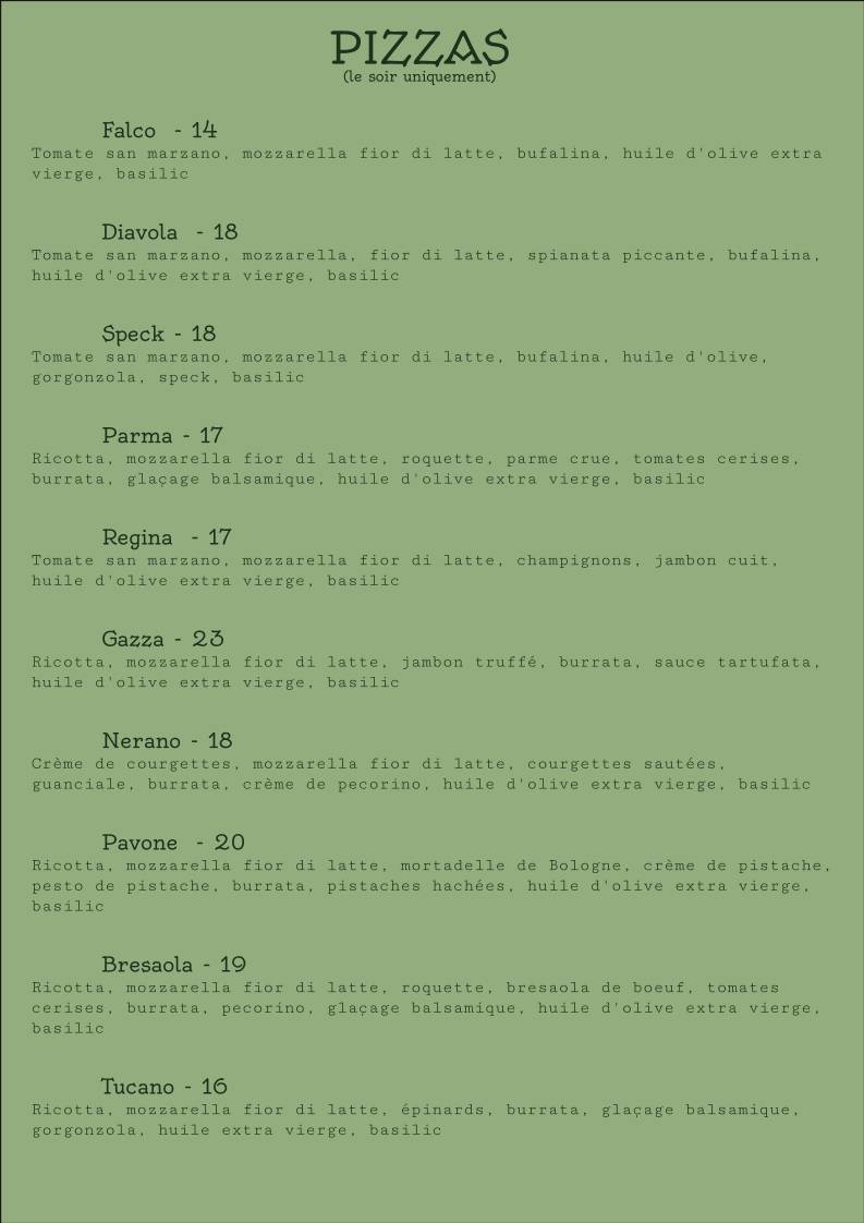 Menu de Falcone