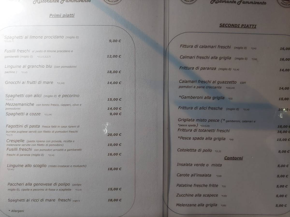 Menu di Fammivento 