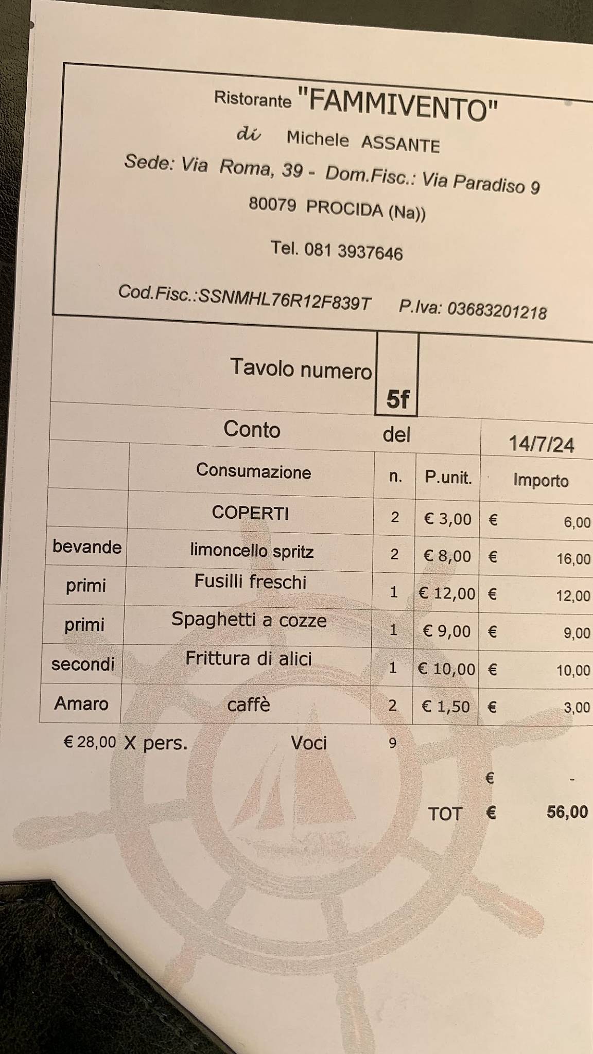Menu di Fammivento 