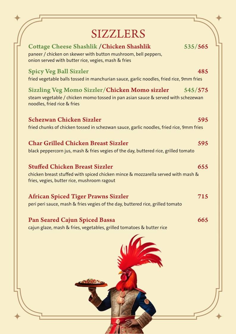 Farmhouse Garden Restaurant / Residency menu