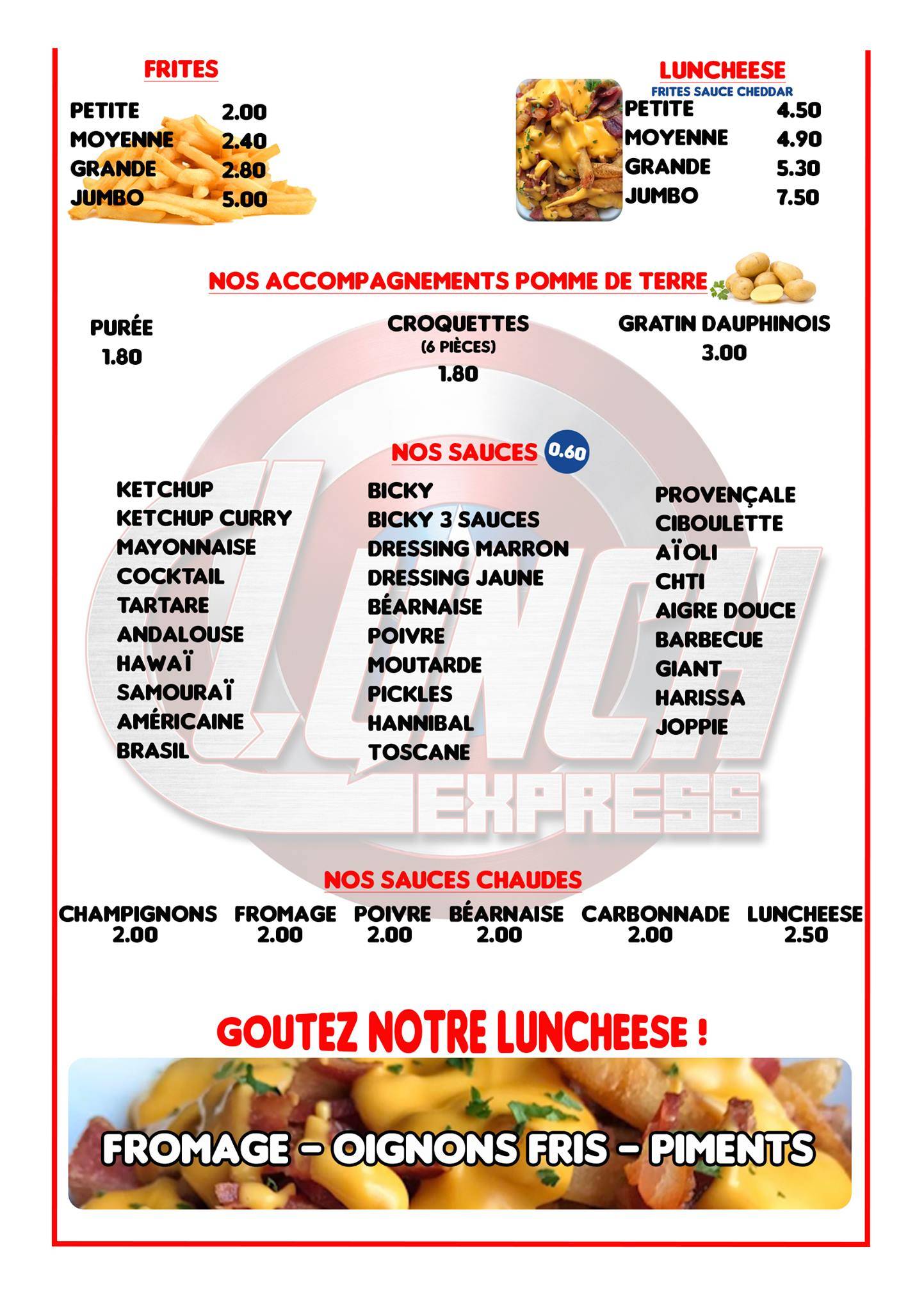 Menu de Lunch Express