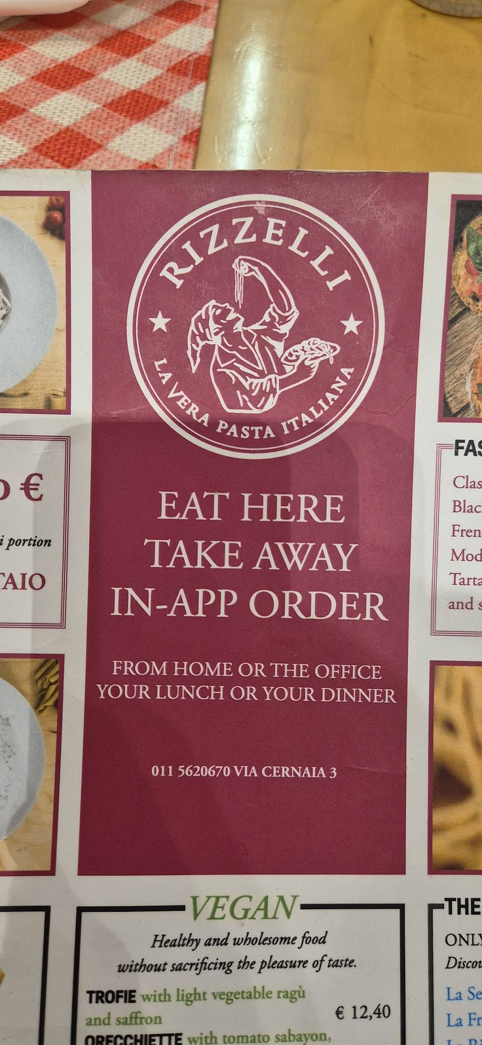 Menu de Rizzelli