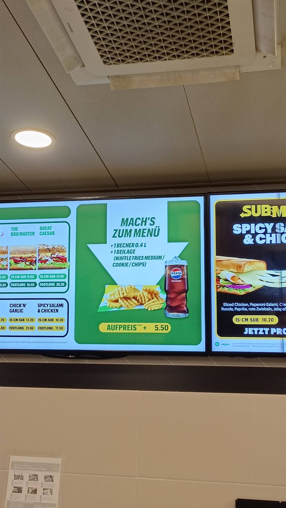 Menu di Subway 