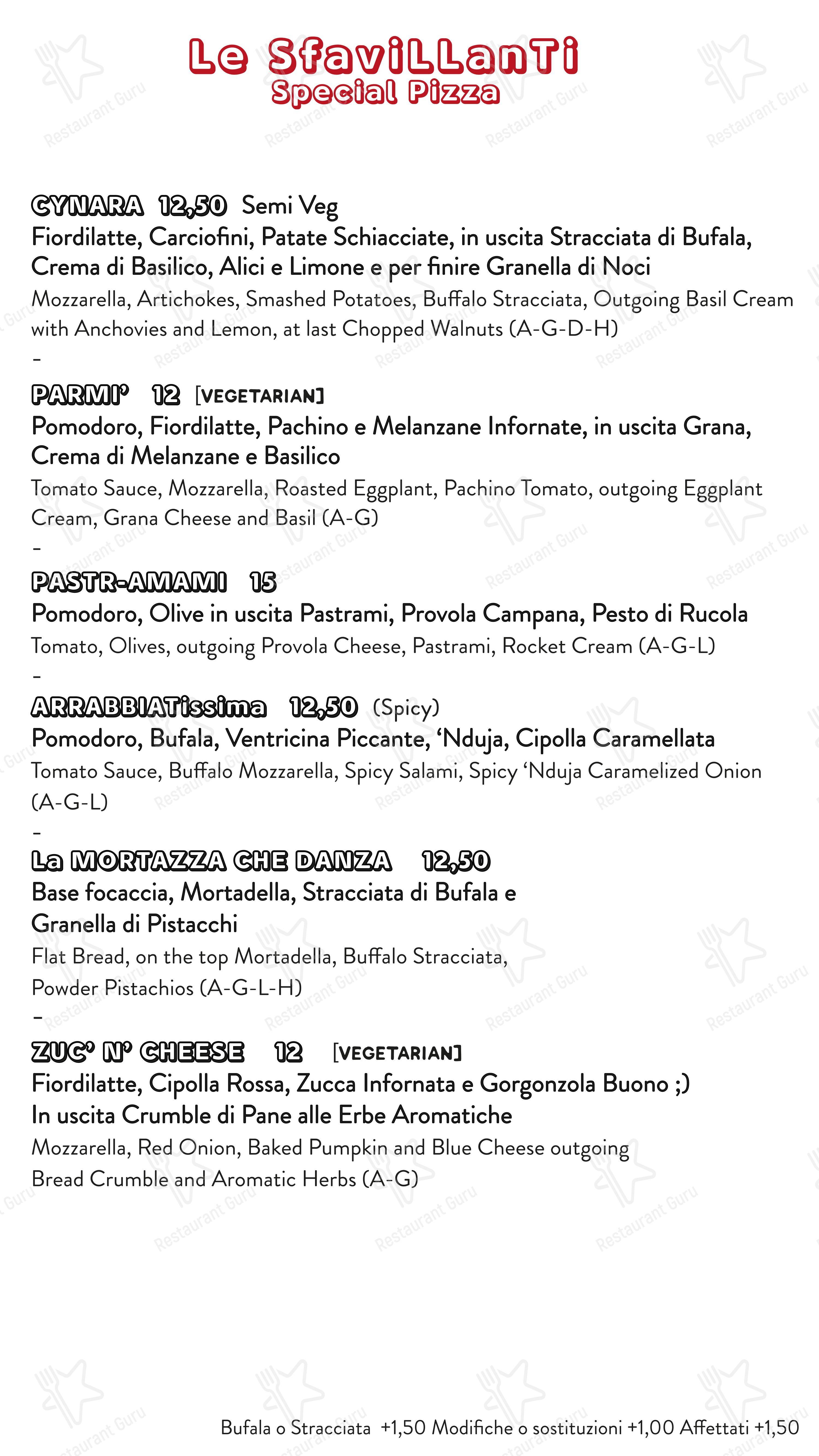 Menu di Favilla Pizzeria con Cucina Roma San Giovanni - Menu