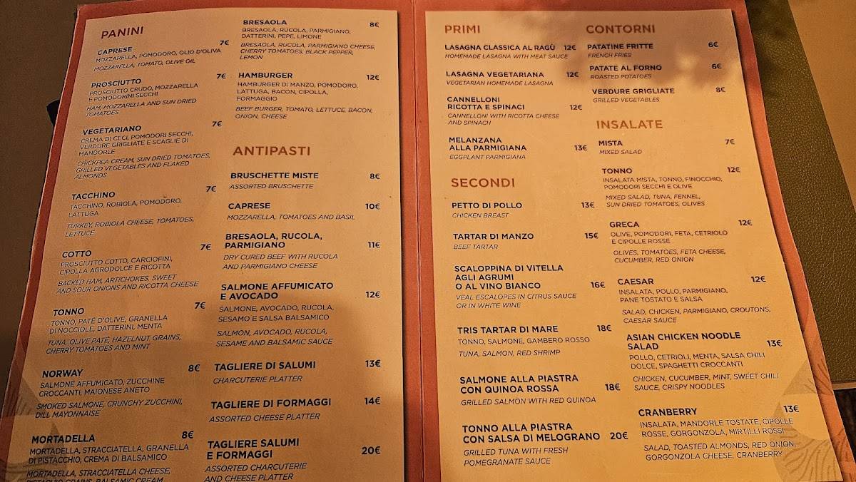 Menu di Fichetto cocktail bar 