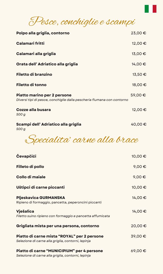 Menu di Fine Grill Municipium 