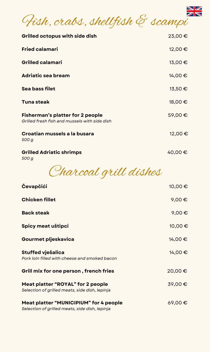 Menu di Fine Grill Municipium 