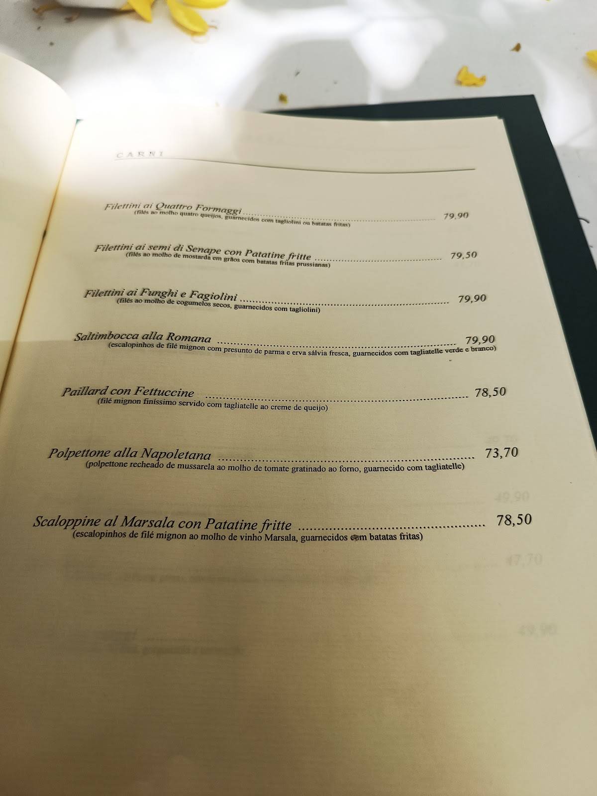 Fiorino Ristorante cardápio