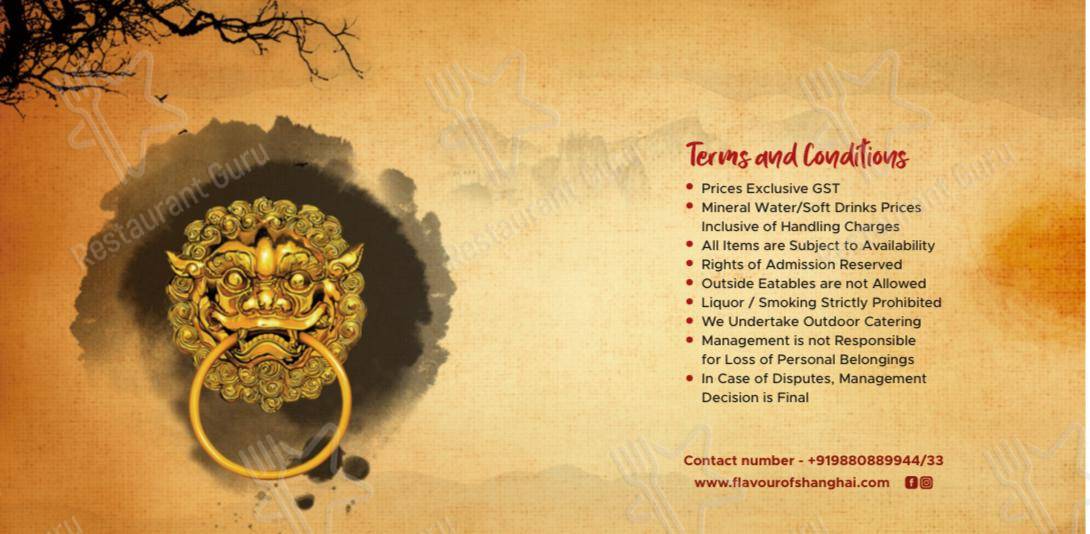 Flavour Of Shanghai menu