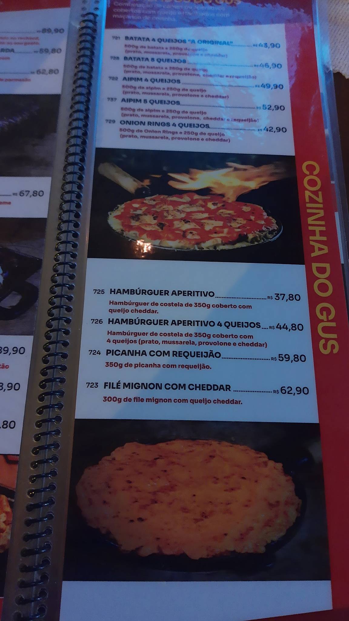 Chopp do Gus/ Córrego Grande. cardápio