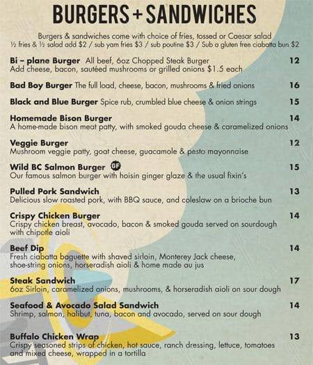 Menu de Flying Beaver Bar & Grill