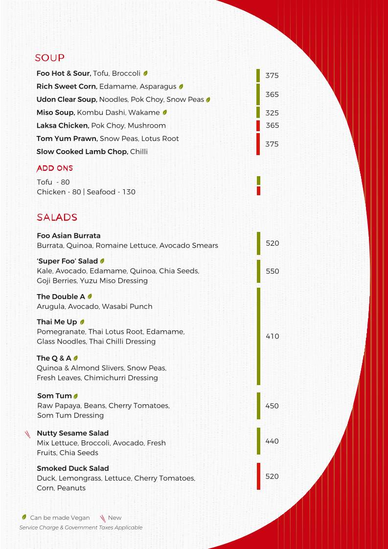 Foo Palladium Ahmedabad menu
