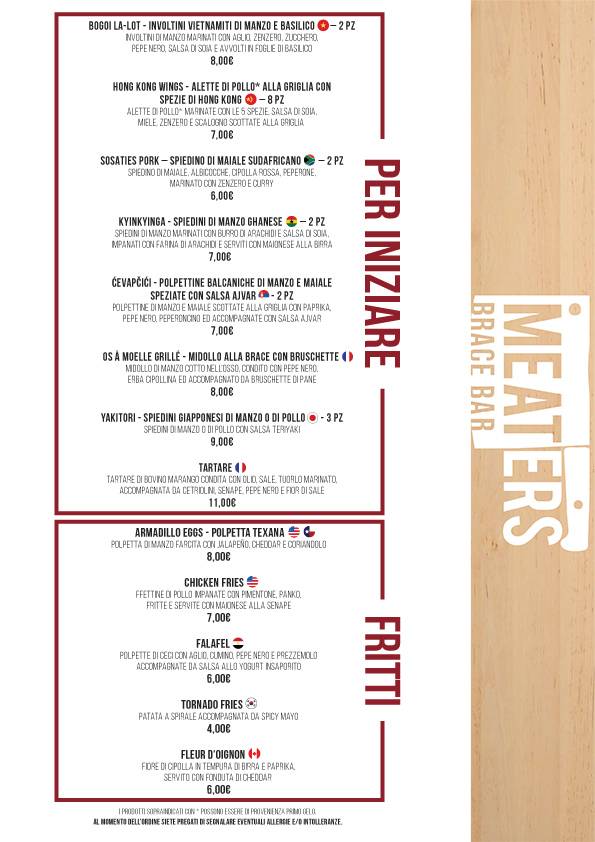 Menu di Food Gallery Ponte Milvio 