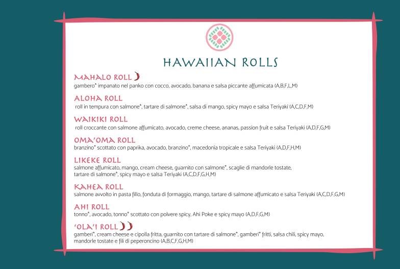 Menu di Food Gallery Ponte Milvio 