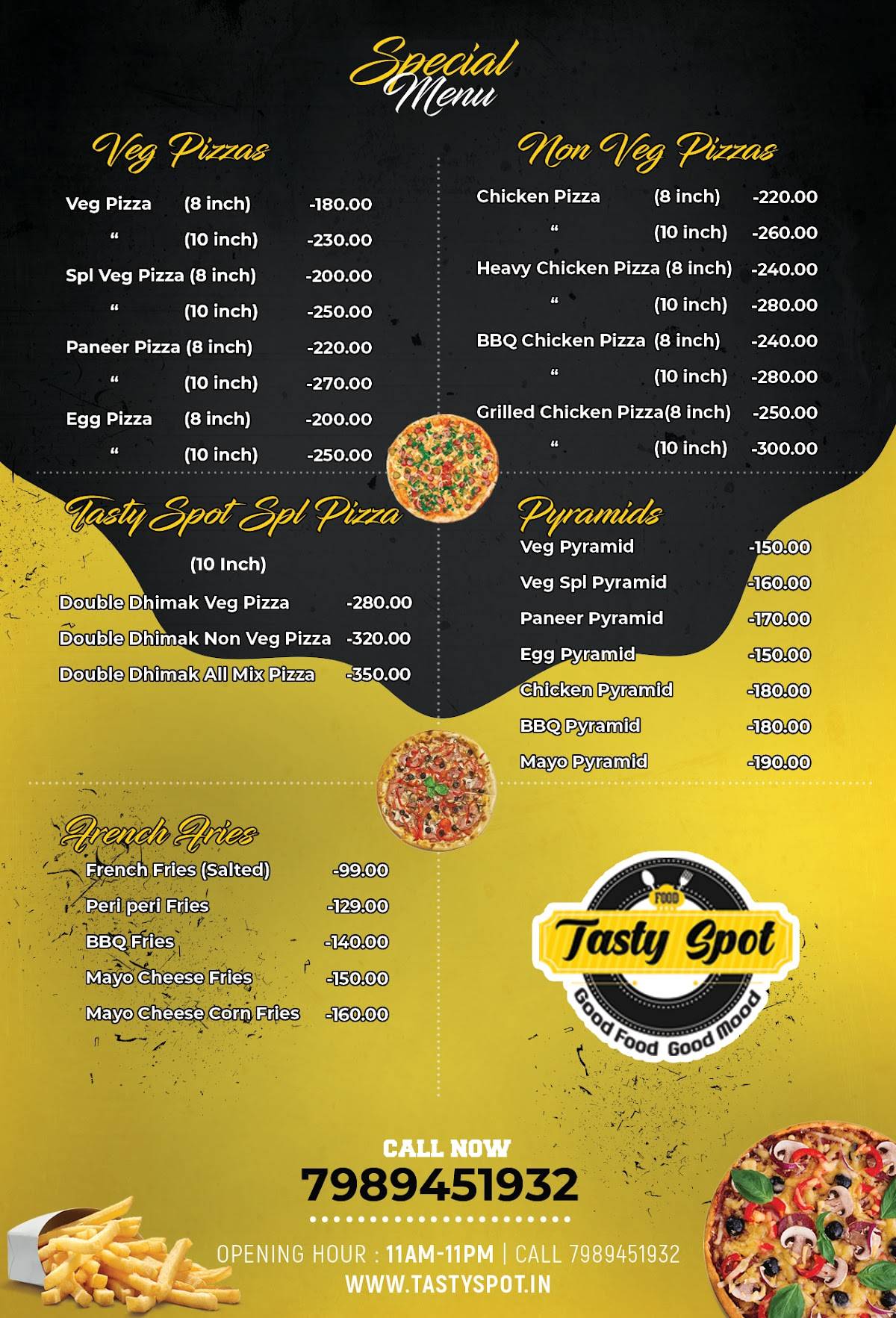 Food tasty spot menu