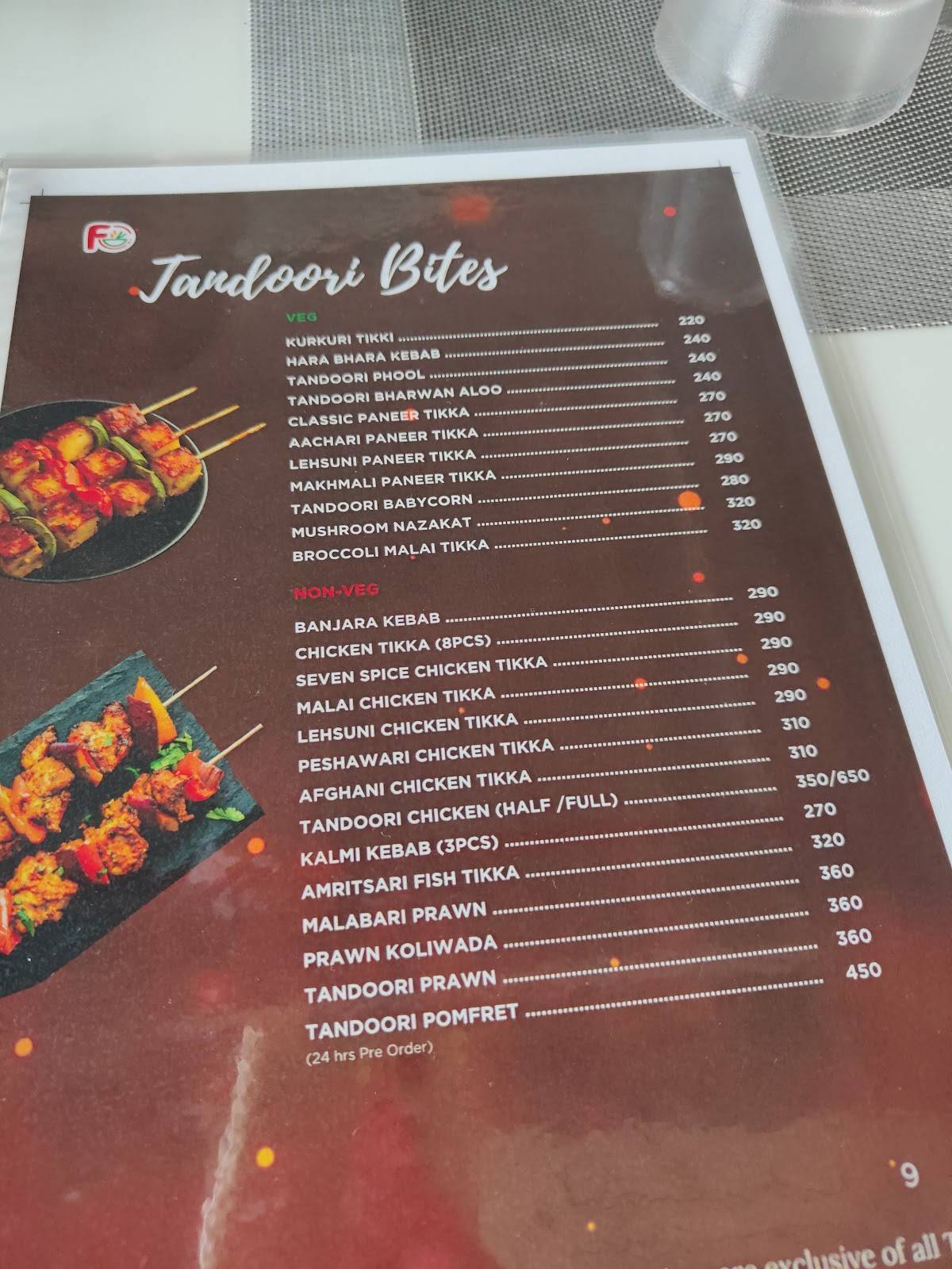 FoodceY menu