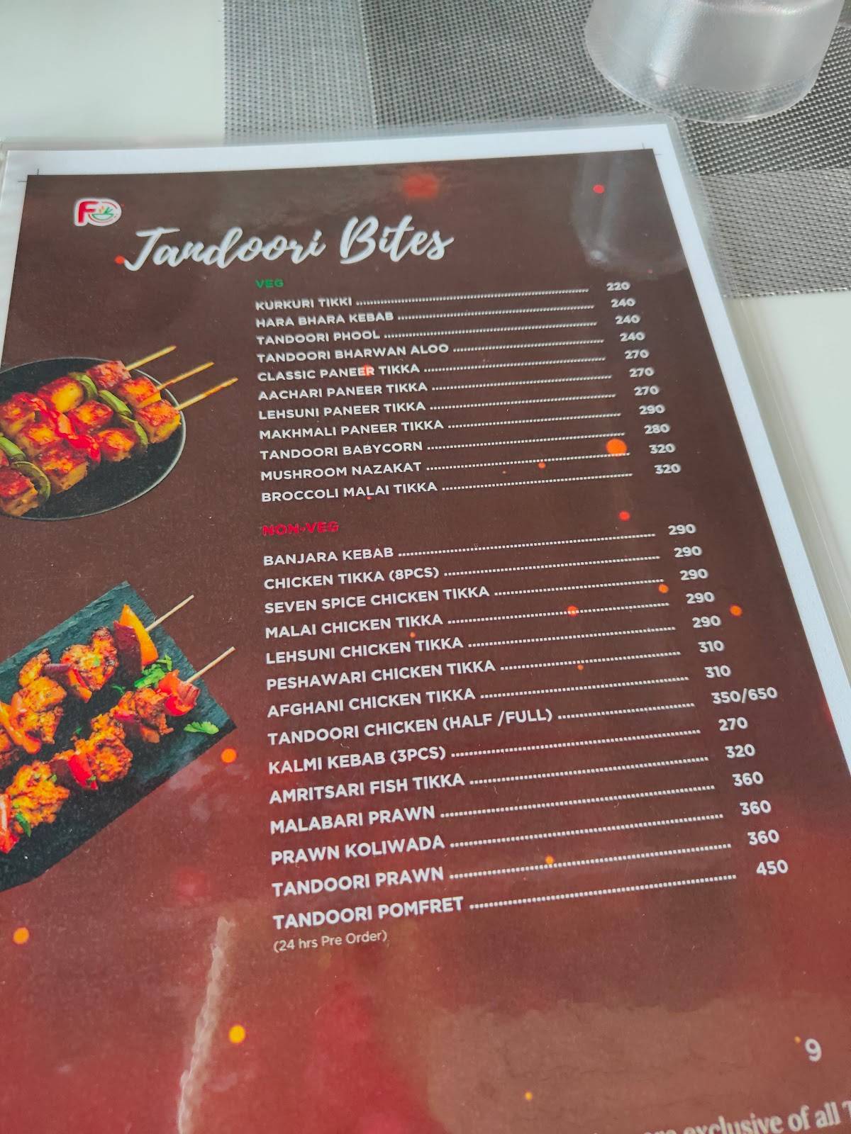 FoodceY menu