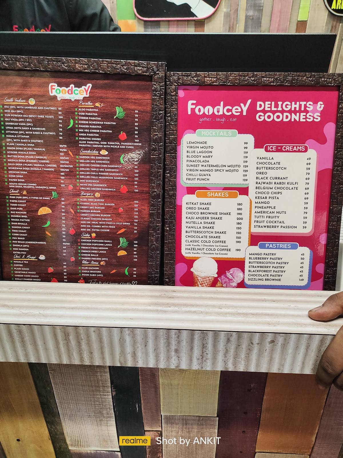 FoodceY menu