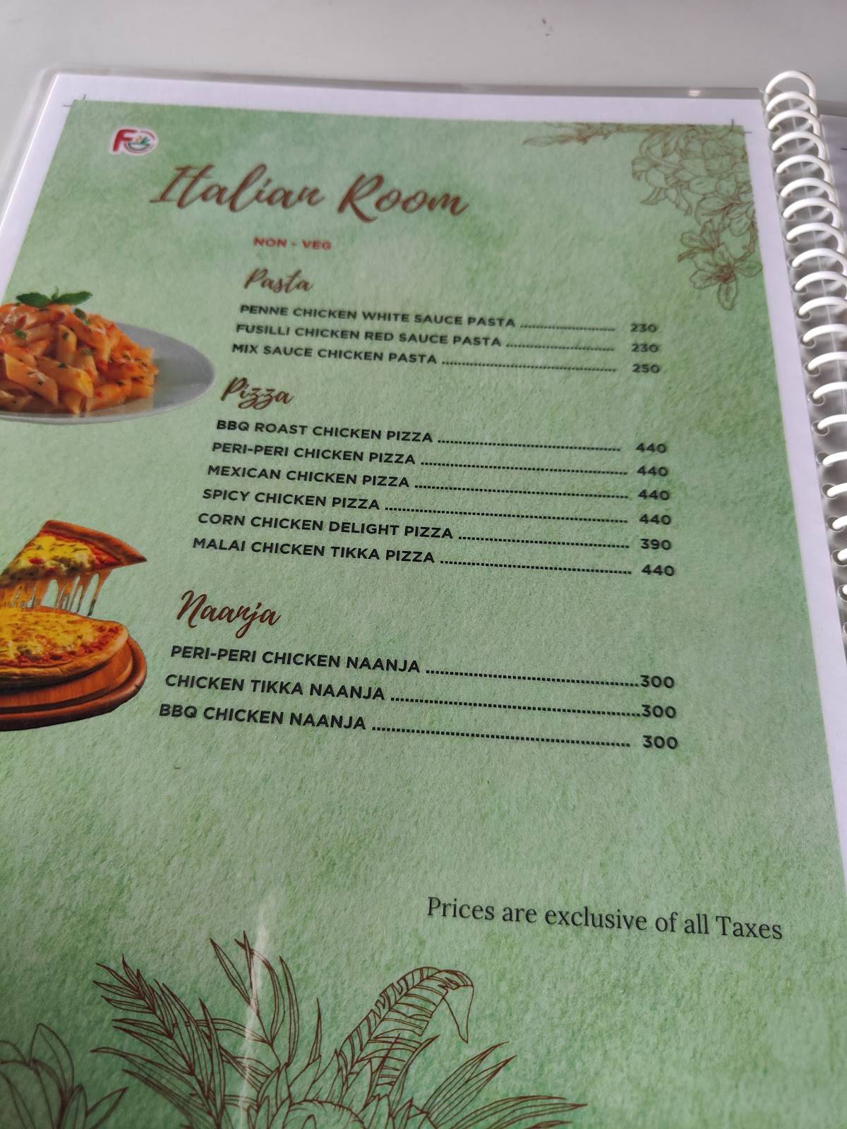 FoodceY menu