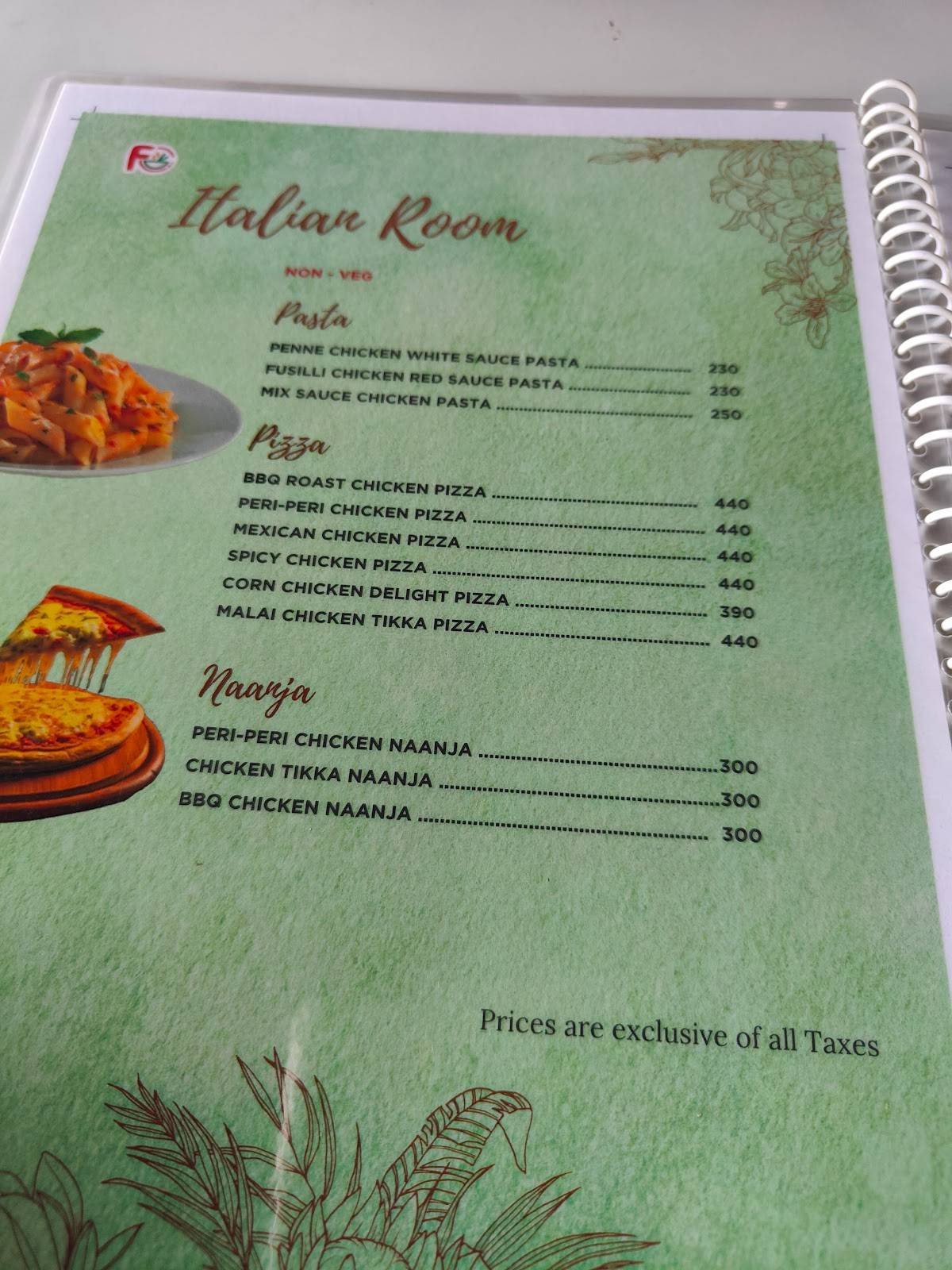 FoodceY menu