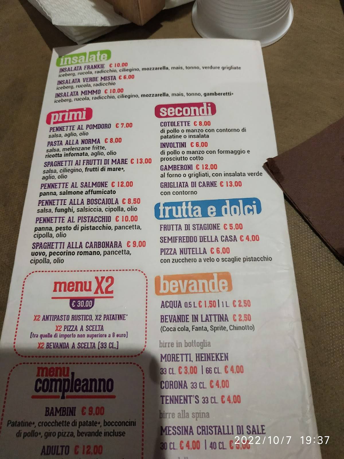 Menu di Frankie Chicken Pizza 