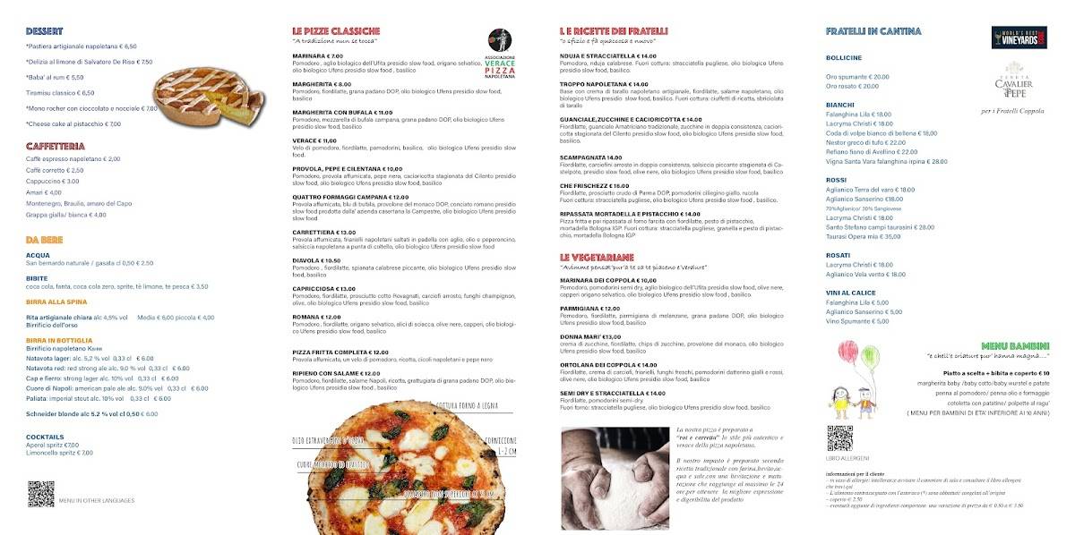 Menu di Fratelli Coppola - Dottesio 