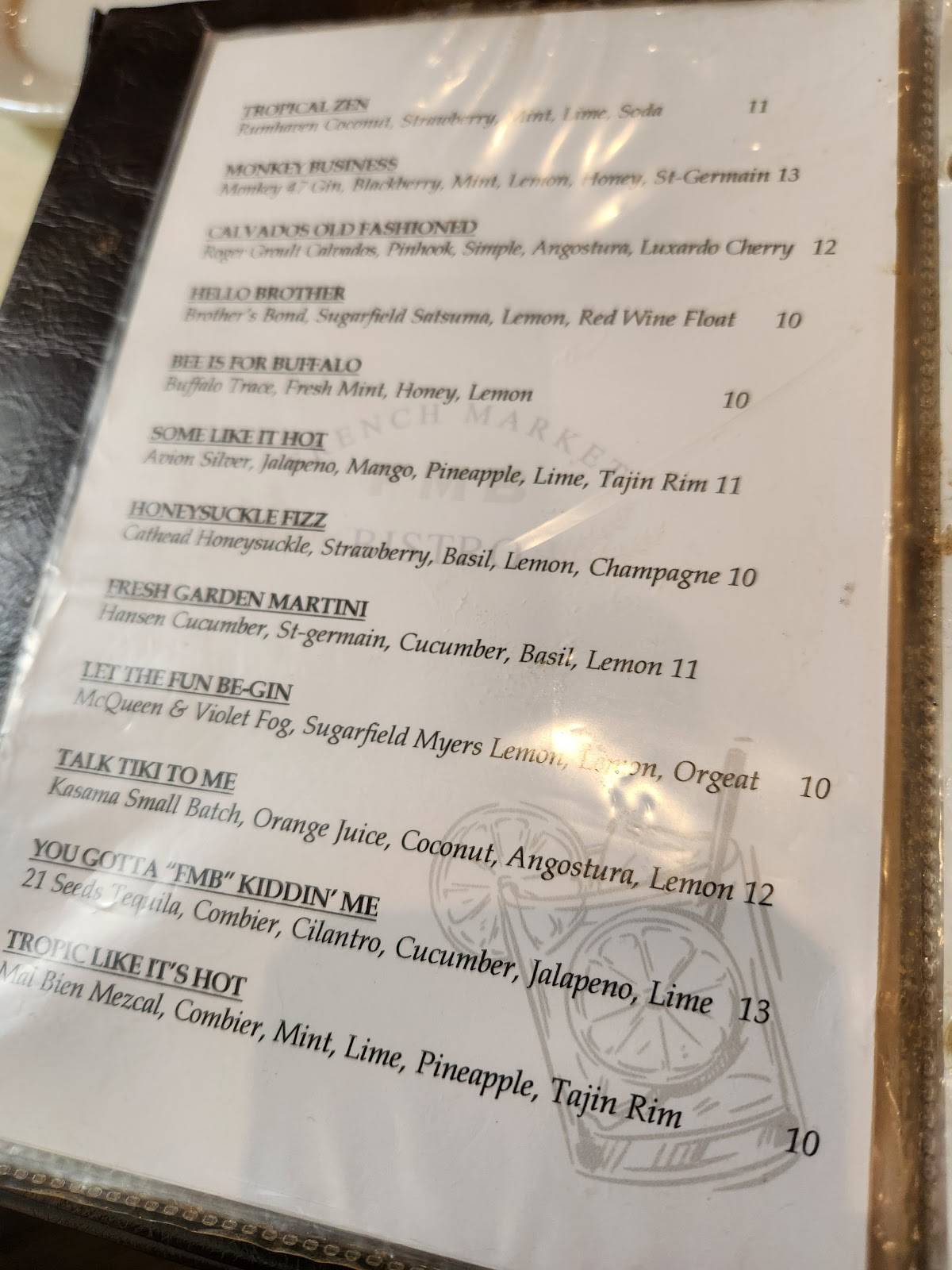 Menu at French Market Bistro pub & bar, Baton Rouge, Highland Rd