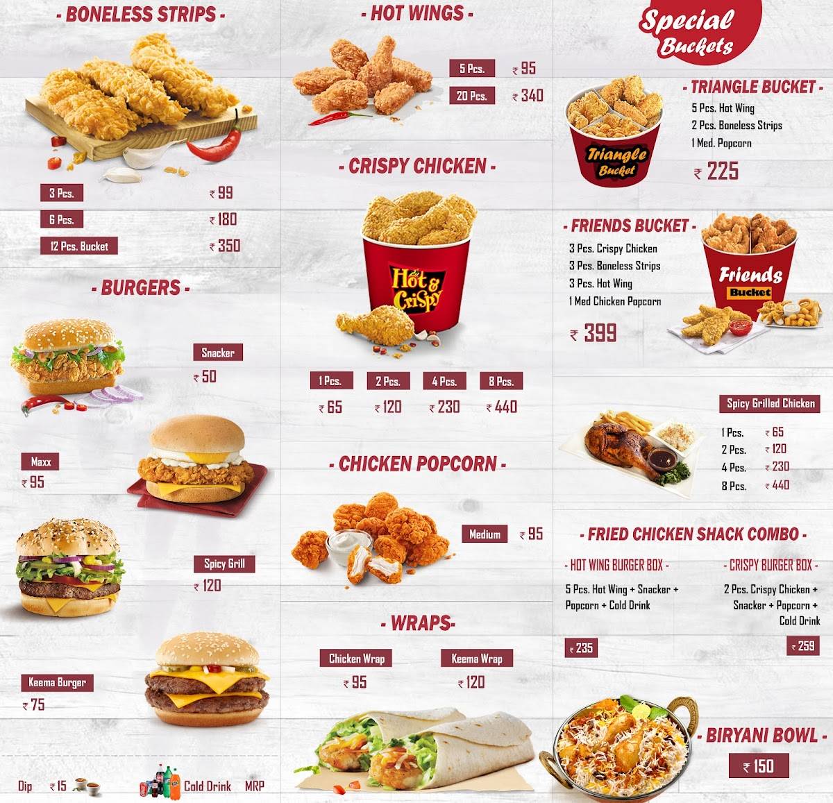 Fried Chicken Shack menu