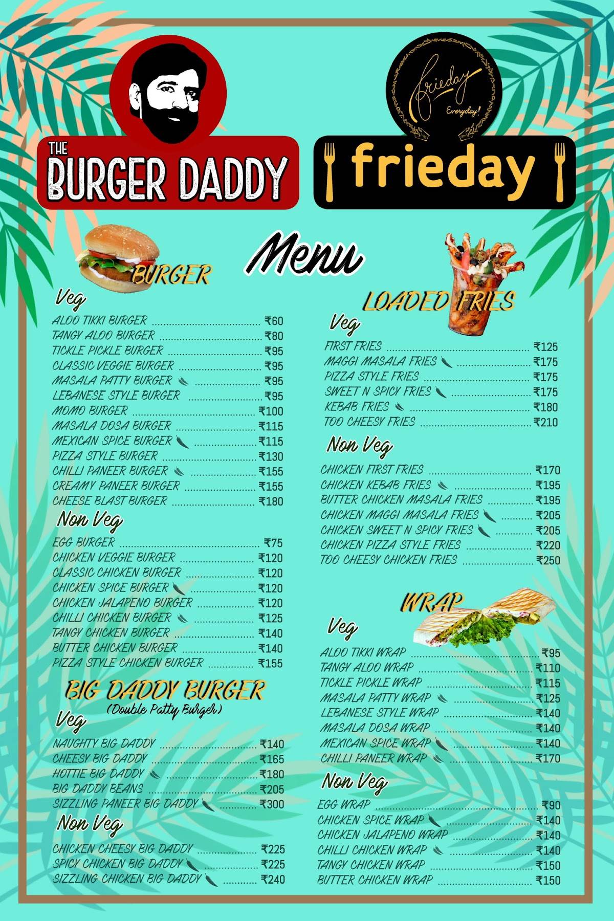 Frieday menu