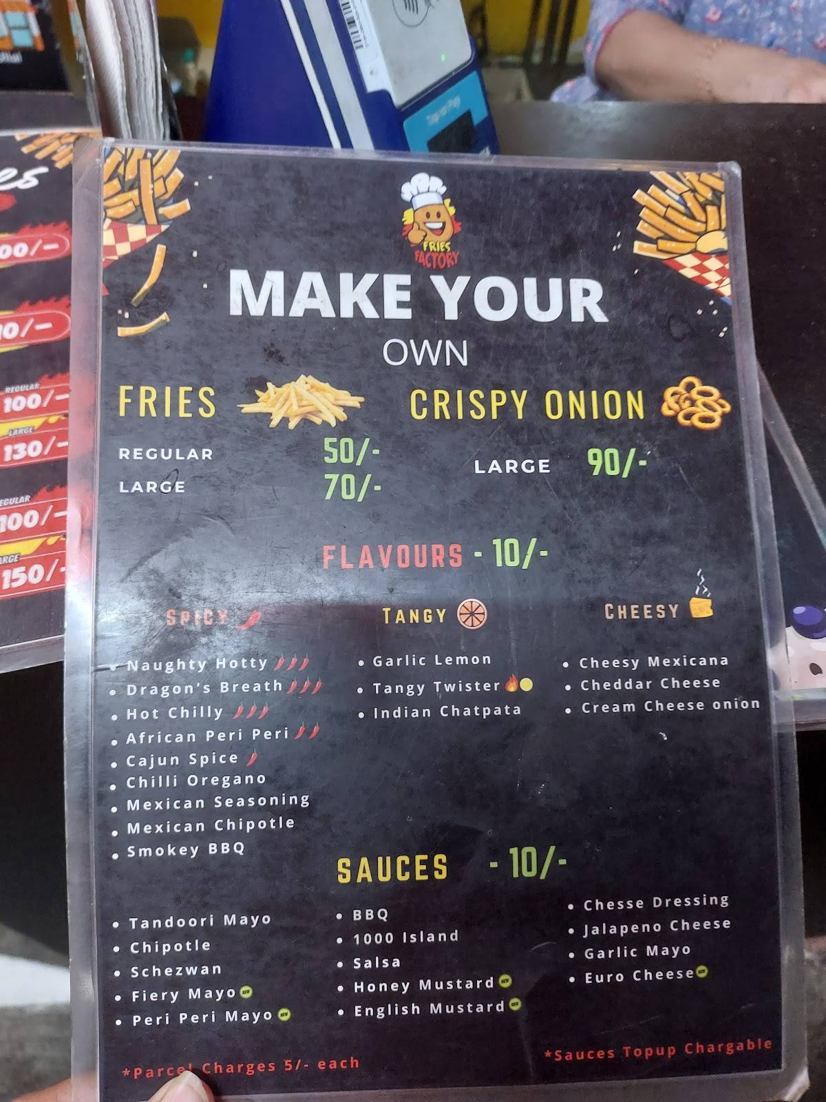Fries Factory menu