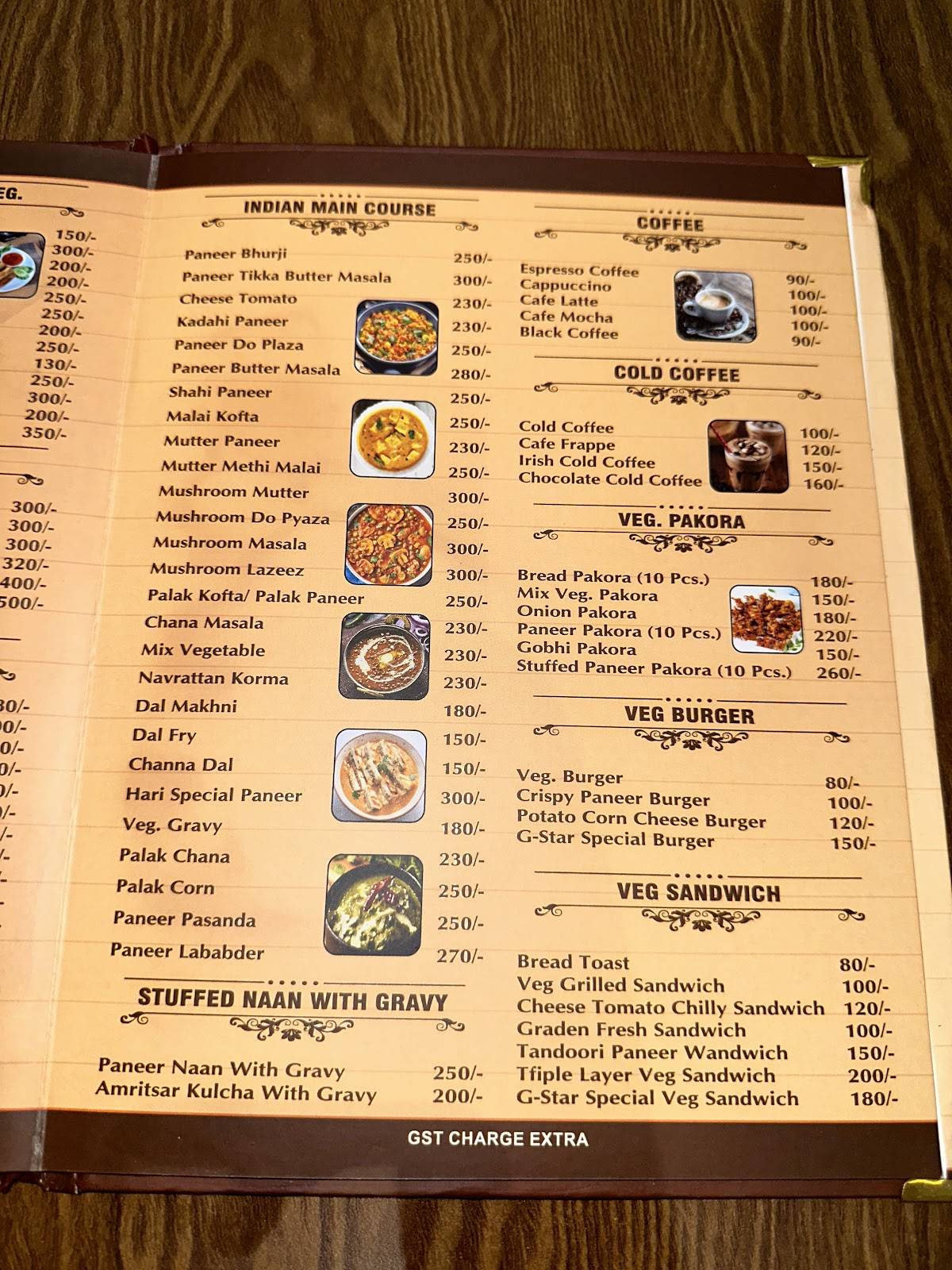 G-STAR HOTEL&RESTAURANT menu