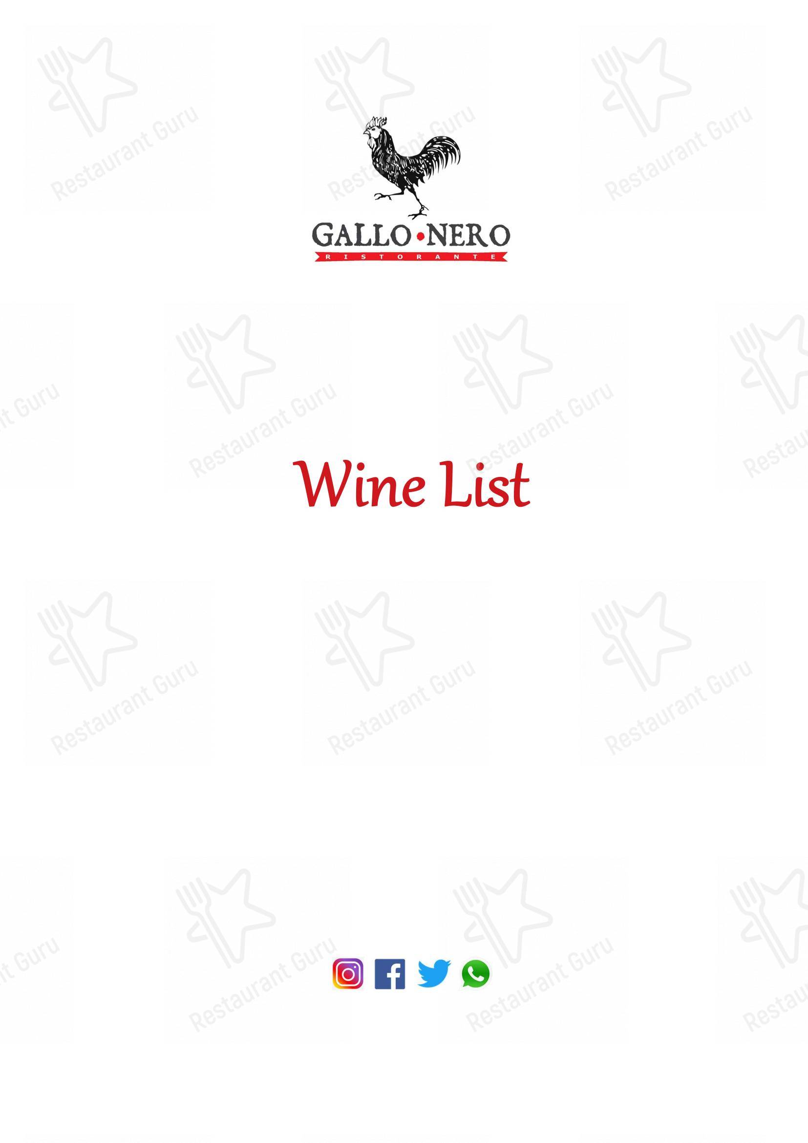 Menu per Ristorante Gallo Nero in Siena