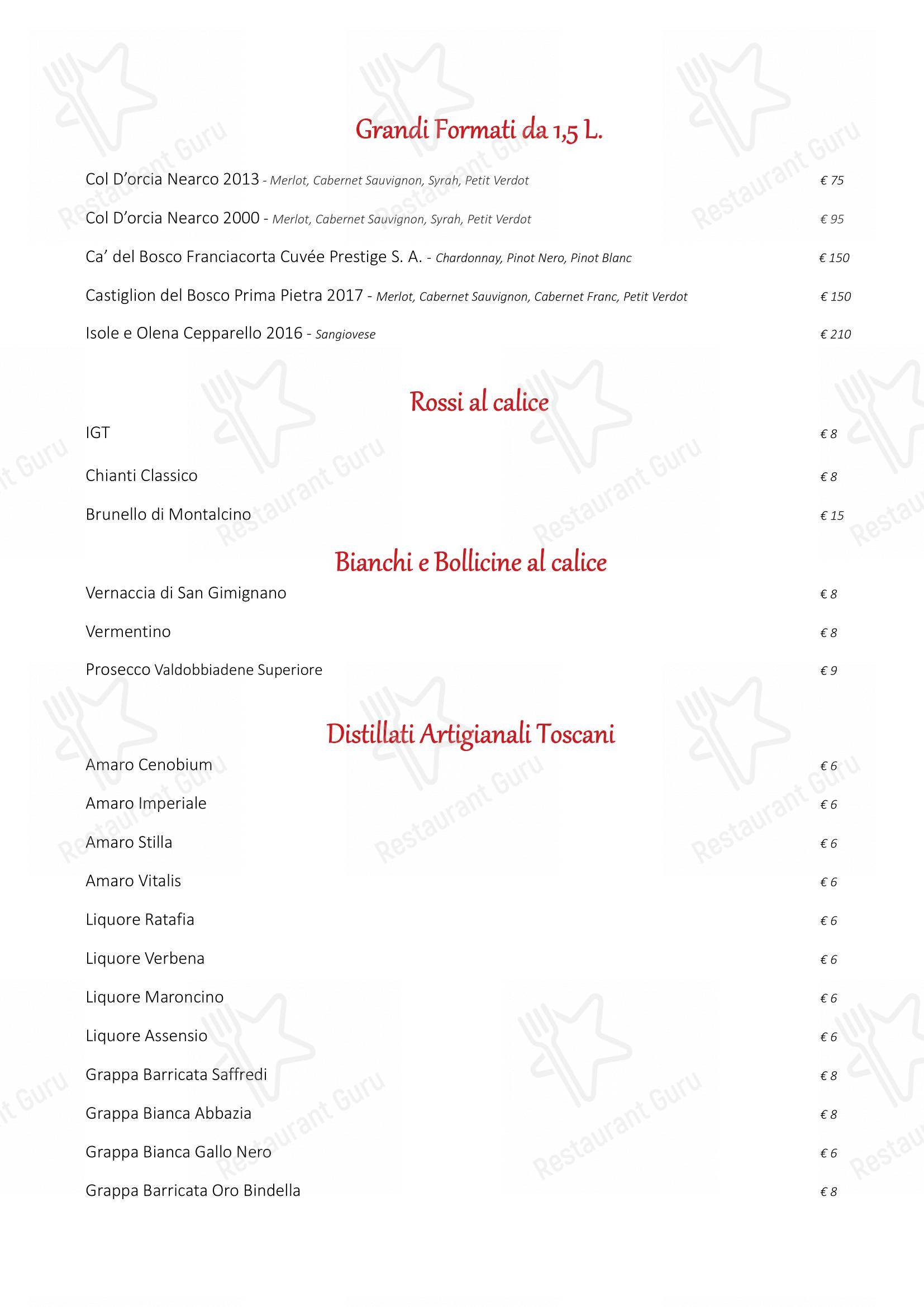 Ristorante Gallo Nero in Siena - Menu