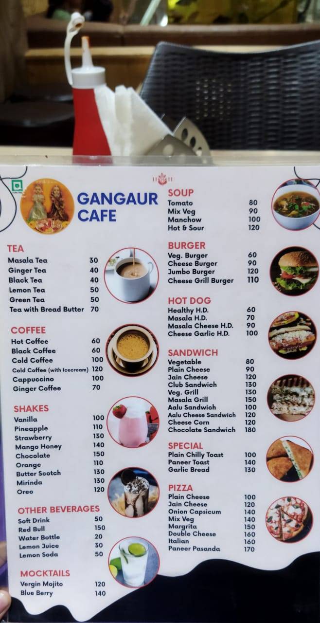 Gangaur Cafe menu