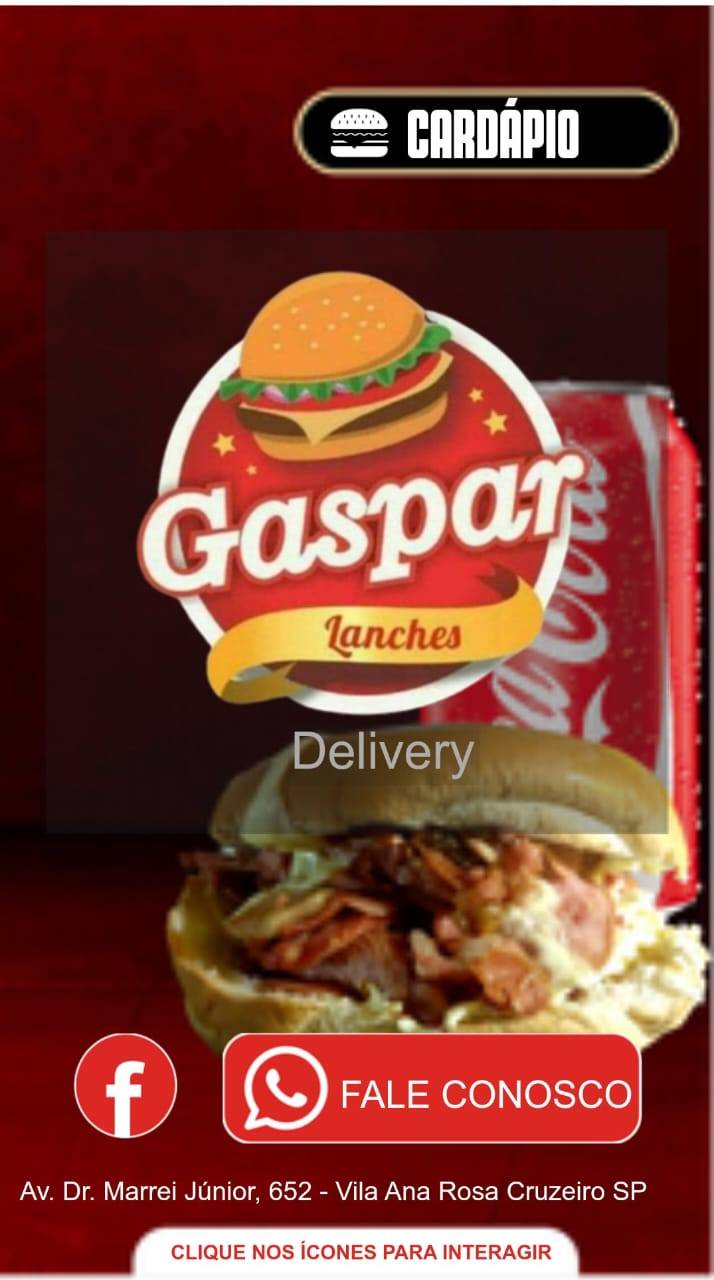 Gaspar Lanches cardápio