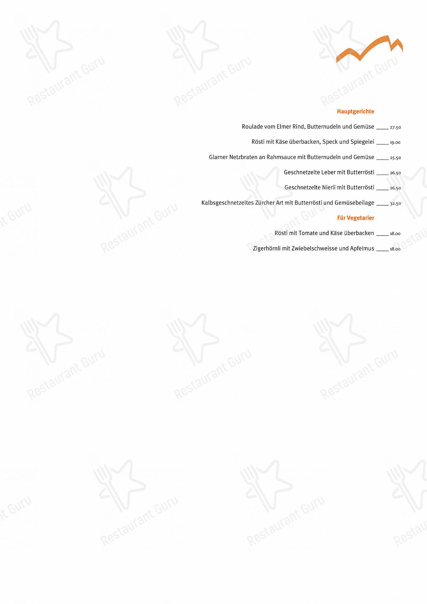 Menu per Gasthaus Sonne ristorante