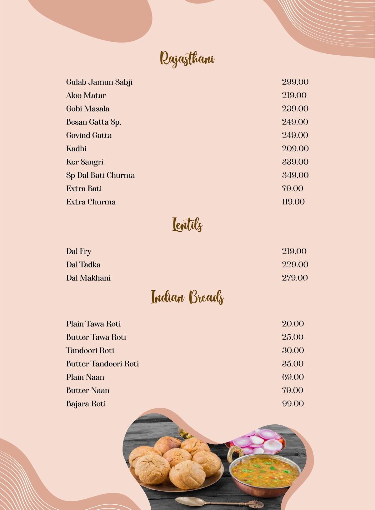 Gazania Restaurant menu