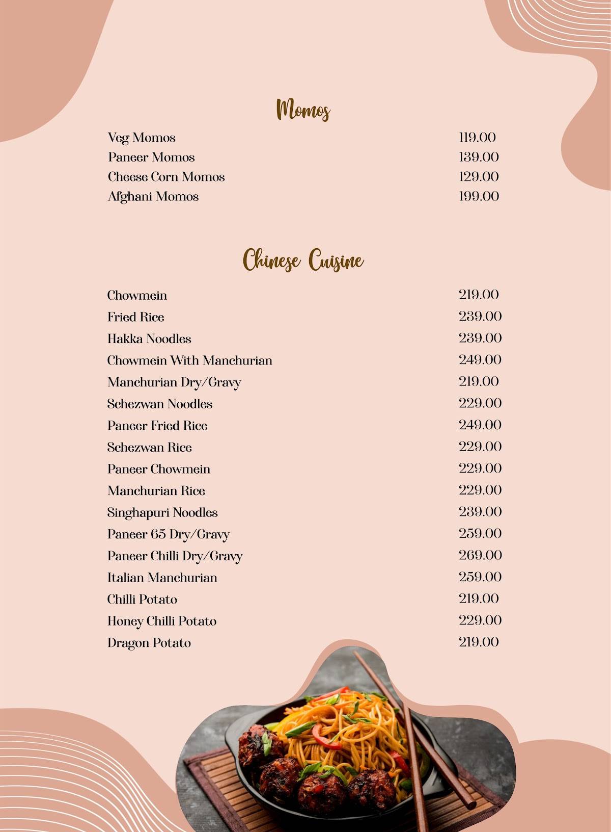 Gazania Restaurant menu