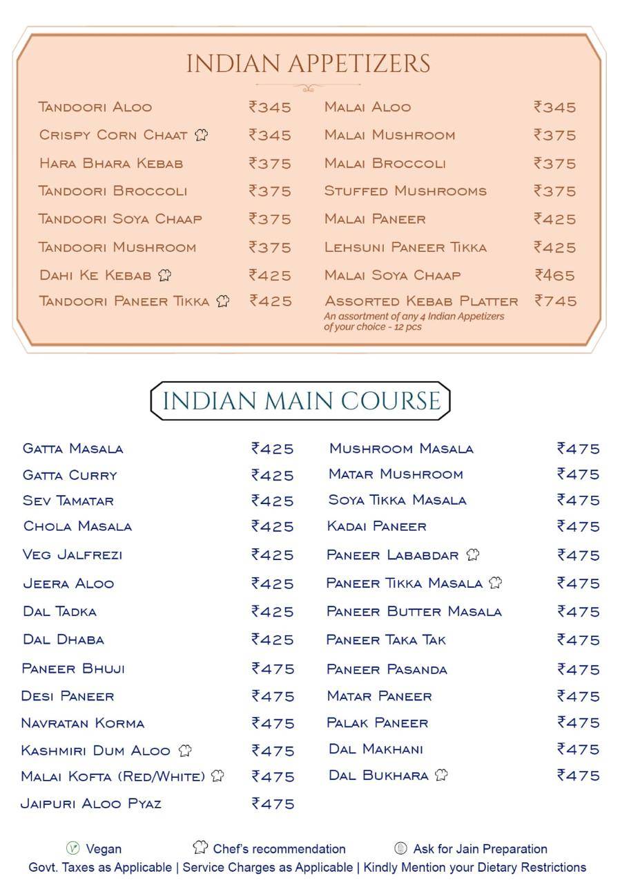 Gazebo by The Sushi Company, Jaipur menu