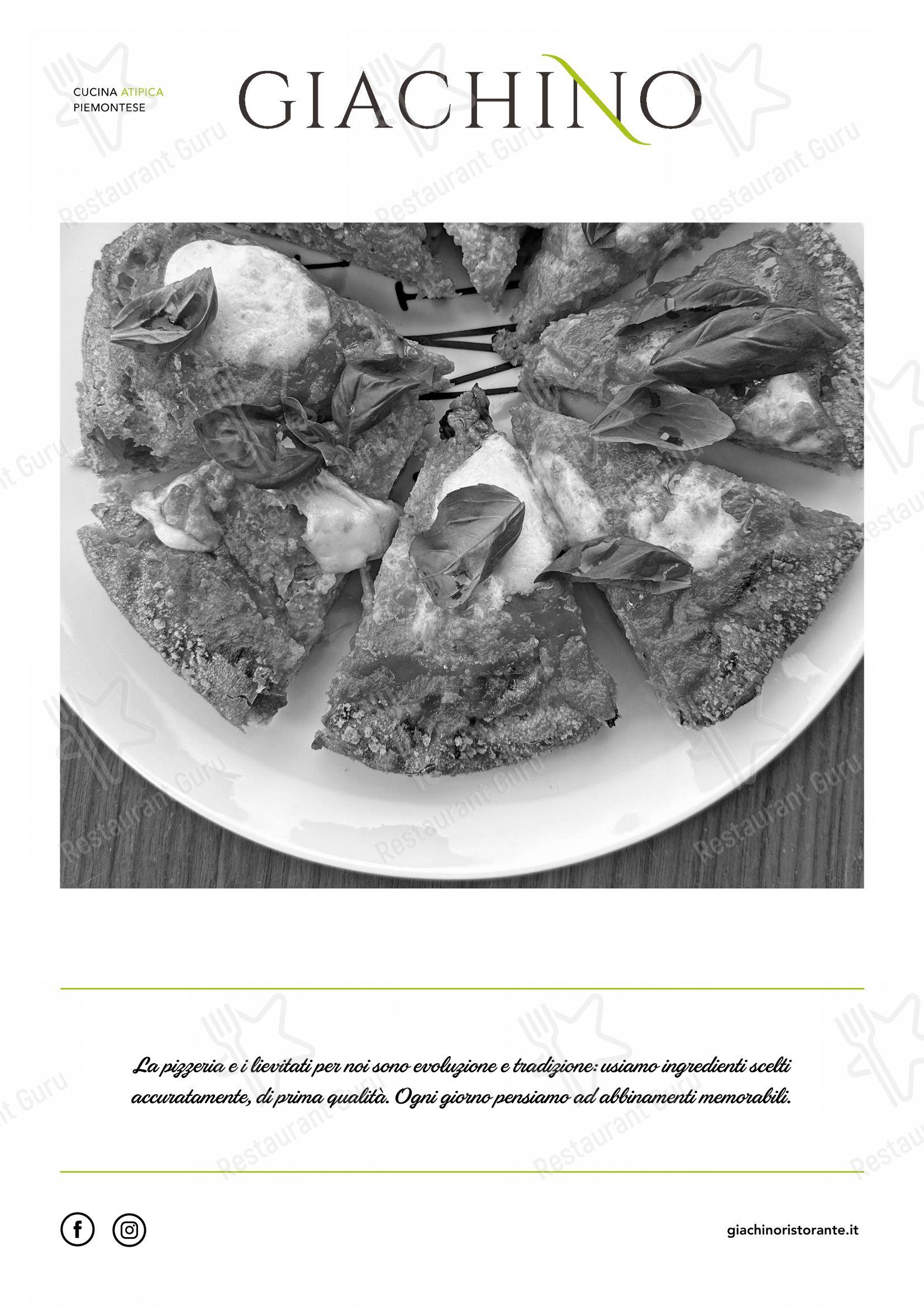 Menu di Giachino Ristorante - Menu bar