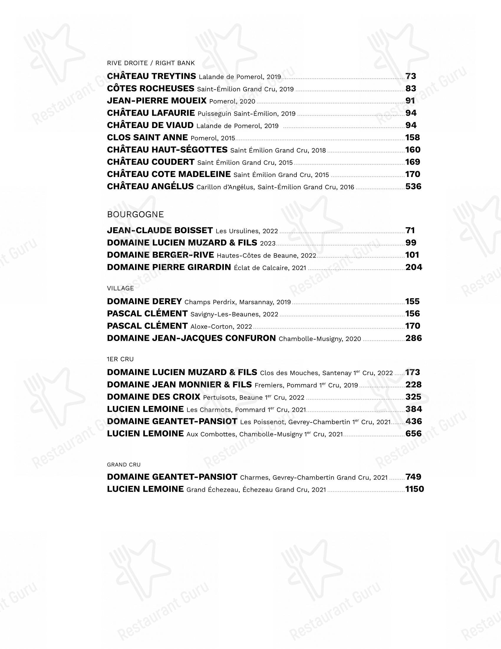 Menu pour Gibbys - Основное меню