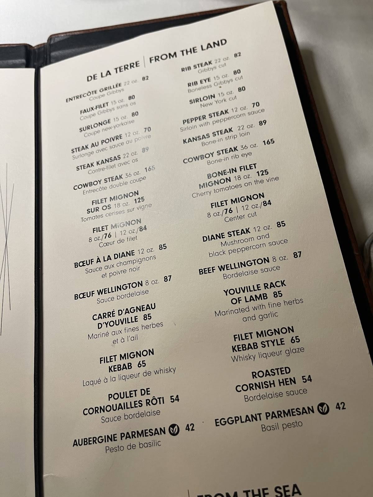 Menu de Gibbys