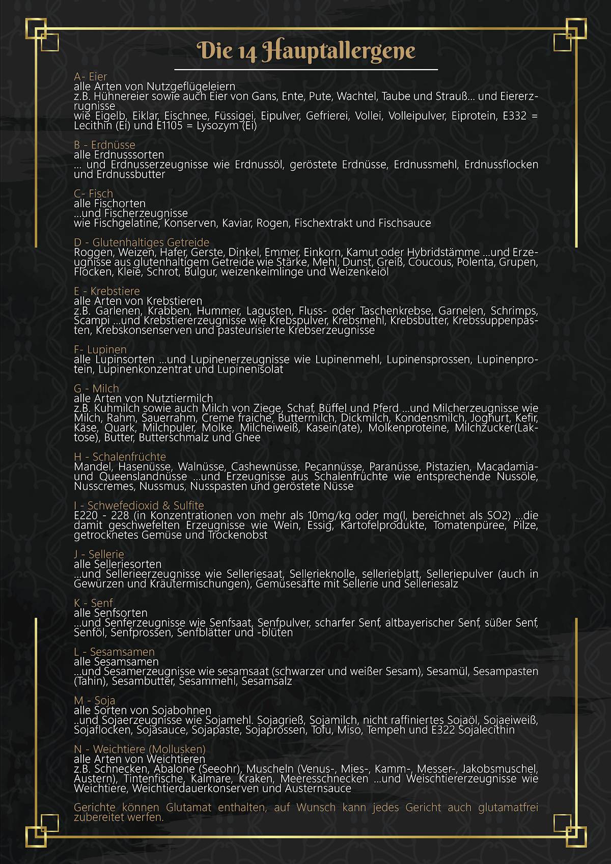 Menu de Gin Sushi & Bar