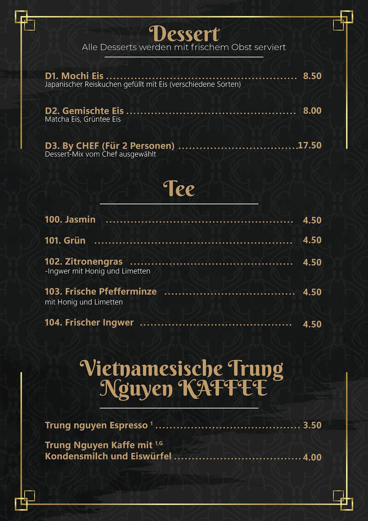 Menu de Gin Sushi & Bar