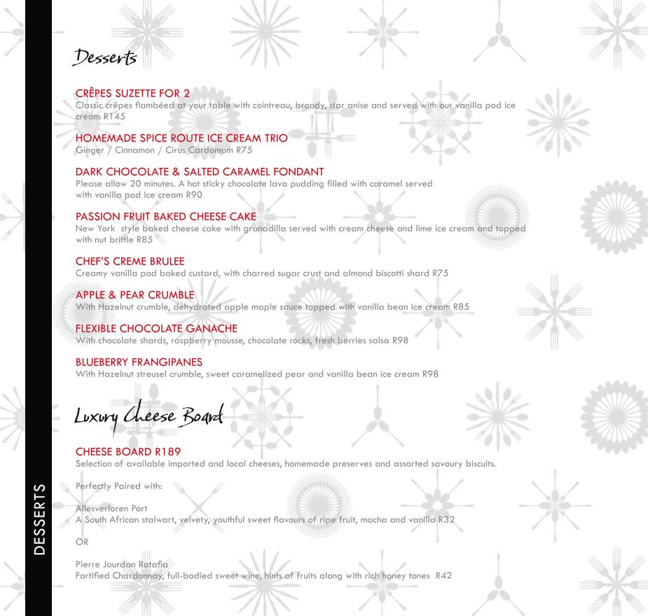 Menu de Ginger The Restaurant