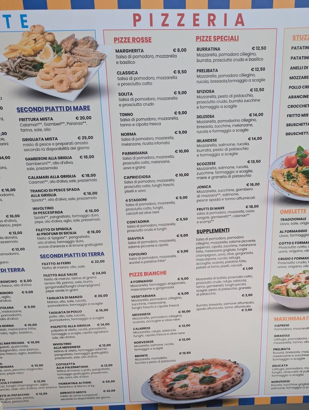 Menu di Girasole Lounge Bar Lido e Spiaggia Attrezzata 