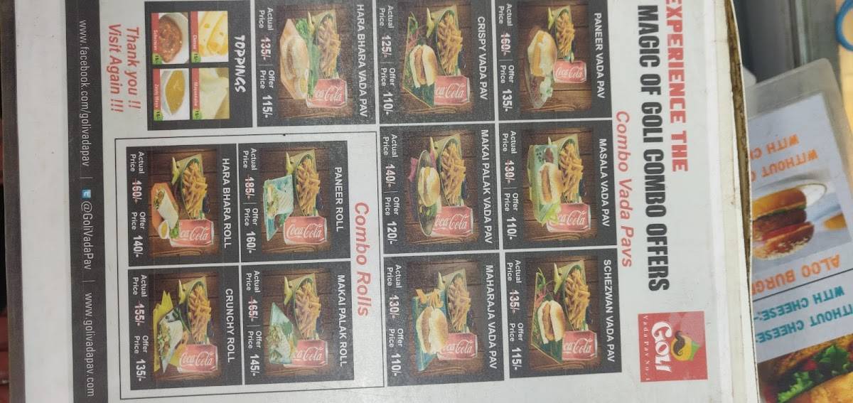 Goli Vada Pav No 1 menu