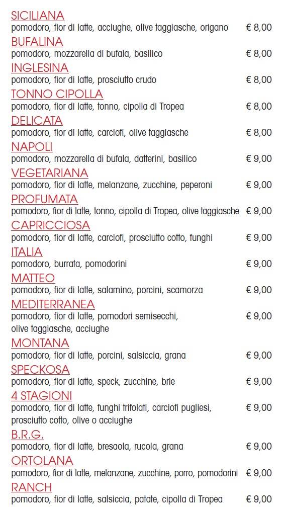 Menu di Granodoro 